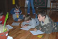 Boys studying the SKUNK cabbage